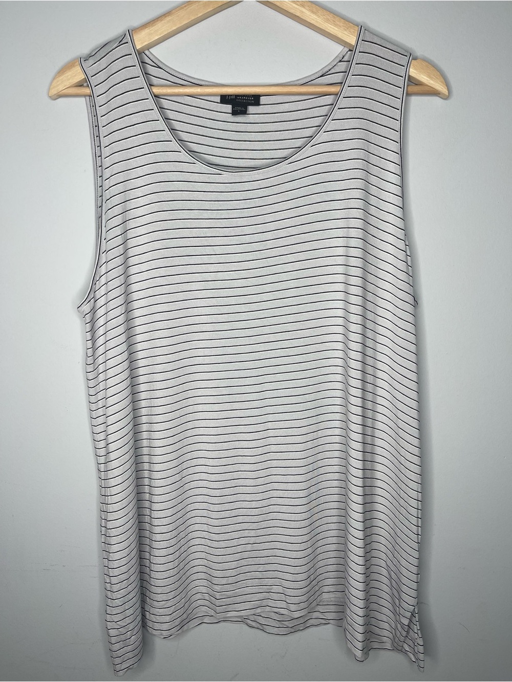 J. Jill Wearever Collection Striped Scoop Neck Tank Top (Large)